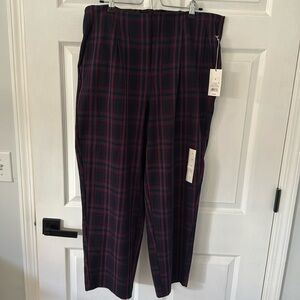 Blue and red plaid pixie work pant